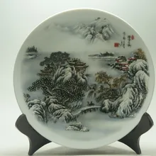 Тонкий старинный фарфор из расписного фарфора Керамические керамические тарелки и керамика Снежная сцена окрашенный коллекционный фарфор