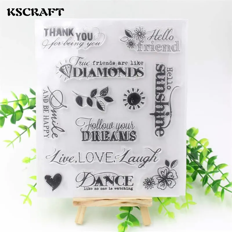 

KSCRAFT Hello Friend Transparent Clear Silicone Stamp/Seal for DIY scrapbooking/photo album Decorative clear stamp sheets 037