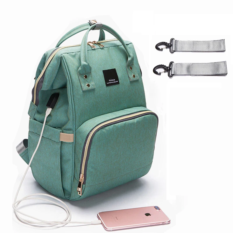 Gabesy أكياس حفاظات الأزياء مومياء الأمومة رعاية الطفل الحفاض حقيبة حفاضات الطفل حقيبة مع USB واجهة قدرة كبيرة للماء