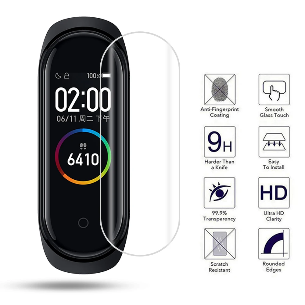 Защитная пленка для экрана Xiaomi mi band 4 из мягкого ТПУ с высоким разрешением для mi band 4, умный браслет на весь экран, защитная крышка