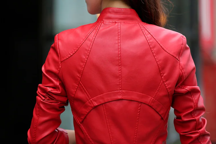 7 цветов M-5XL размера плюс pu кожаная куртка для женщин Новая мода молния отложной воротник Женская мотоциклетная куртка пальто