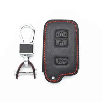 

WFMJ Leather 3 Buttons Assesories Smart Key Chain Cover Case For 2016 2017 Toyota Tacoma Highlander Prius C V Rav4 Land Cruise