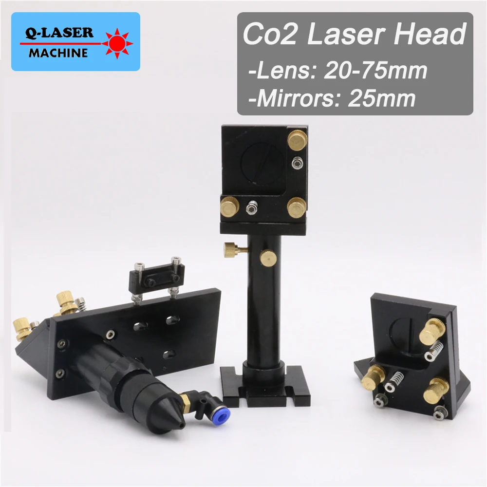 

CO2 Laser Head Integrative Mirror Mounts Set for Laser Focal Lens 20mm-75mm&Reflective 25mm