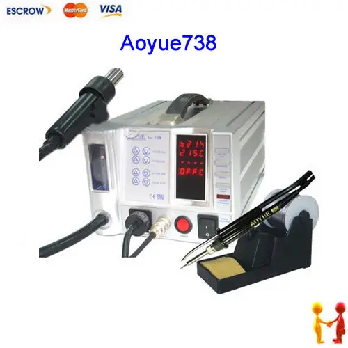 

AOYUE 738 SMD Rework Station 220V, Hot Air Gun / Soldering Iron SMD Solder Station AOYUE738 Welding equipment