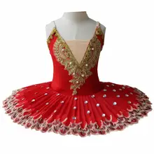 Professional Ballet Dress For Girls Tutu Child Swan Lake Costume Red Ballet Dress For Children Pancake Tutu Girls Dancewear white swan lake pancake classical professional ballet tutu dancewear girls dance costume performance ballet dress for children