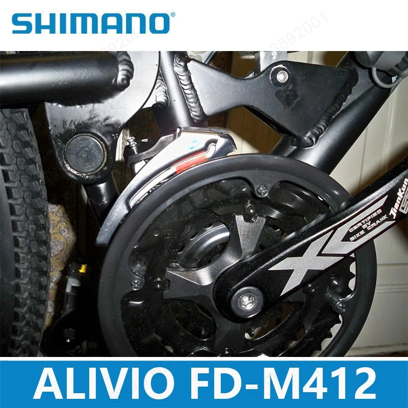 SHIMANO Alivio FD-M412 Derailleur delantero Triple y 7/8 velocidad Drivetrains montaña bicicleta piezas ciclismo 31,8/34,9mm Top swing