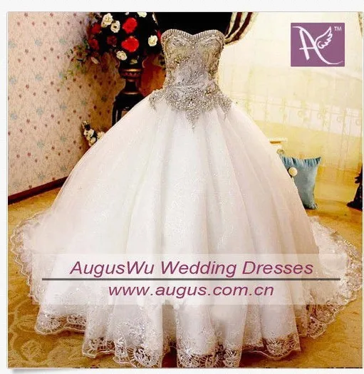 AWL3366 Vintage Crystals Luxurious Wedding Dresses Custom Made w-5214 | Свадьбы и торжества