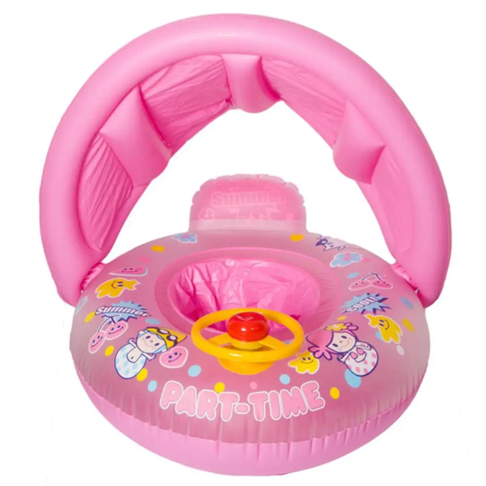 

Inflatable Baby Shade Swim Float Circle Ring Kids Seat With Sunshade Swimming Pool