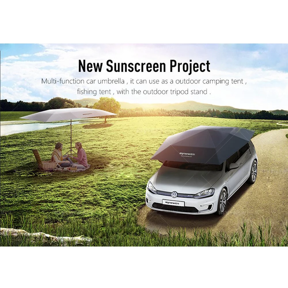Folding Waterproof Semi Automatic Car Umbrella Car Sun Shade Kit UV