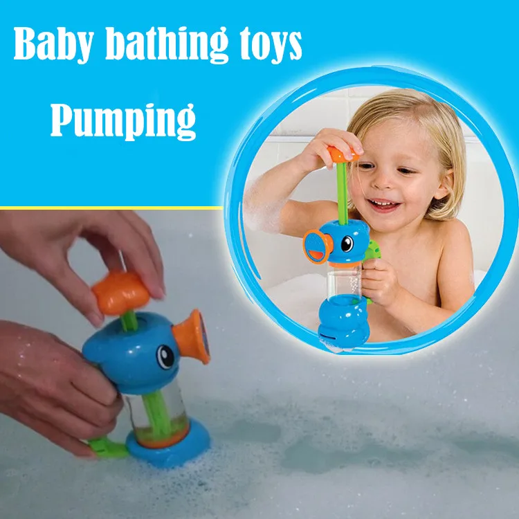 Cartoon Baby Bathing Toys Pump Faucet Water Bathroom Bathtub Toys Play