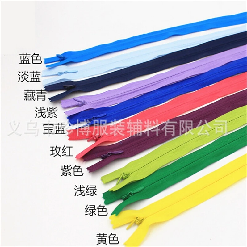 

pick length/color 3# Nylon Invisible Zippers Coil Tailor Sewing Handmade Craft Garment Accessories ,100pcs/color, A08