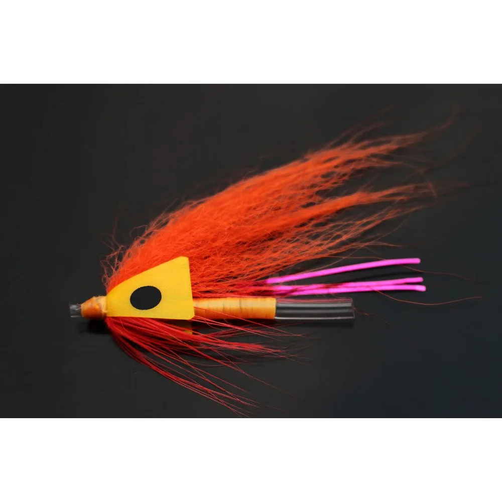 

Tigofly 12 pcs/lot Orange Feather Tube Fly Streamer Fly Salmon Trout Steelhead Fly Fishing Flies Lures
