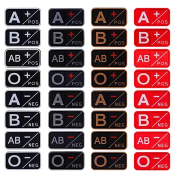 

3D PVC A+ B+ AB+ O+ Positive POS A- B- AB- O- Negative NEG Blood Type Group Patch Tactical Morale Patches Military Rubber Badges
