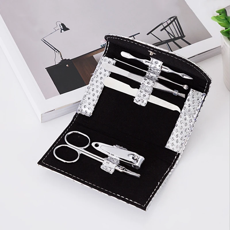 

New high quality stainless steel 6pcs nail scissors nose hair scissors home portable beauty hand tools sets