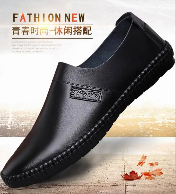 Мужские повседневные теннисные кроссовки черные кожаные sapatos homens zapatos para air mocassim