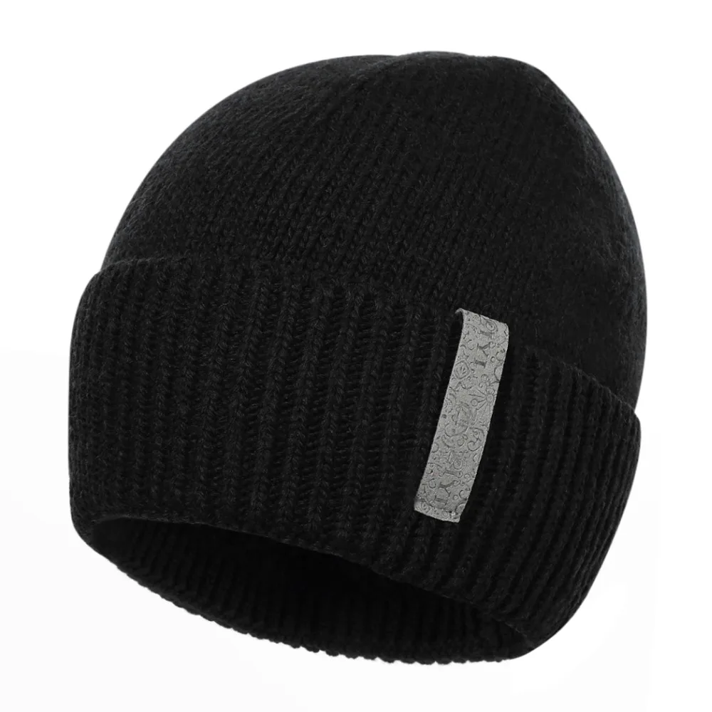

Men Winter hats Double layer Plus Thick Velve Beanies Solid Color Knitted Woolen Hat Skullies Warm Soft Beanie Cap Bonnet Gorro