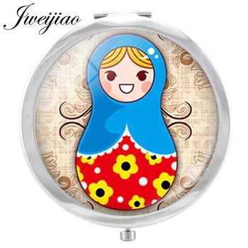 JWEIJIAO-Foto de muñeca de arte para decoración de Halloween, espejo de bolsillo gris para niñas JN08