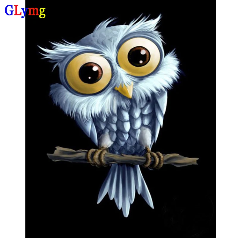 GLymg Diy Diamond Embroidery Cartoon Big Eyes Owl Diamond Painting Cross Stitch Full Square Drill Handicrafts Child Room Decor