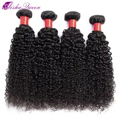 Aisha queen бразильский вьющиеся пучки волнистых волос дело 100% не Реми человеческие волосы химическое наращивание волос 4 Связки Кудрявые