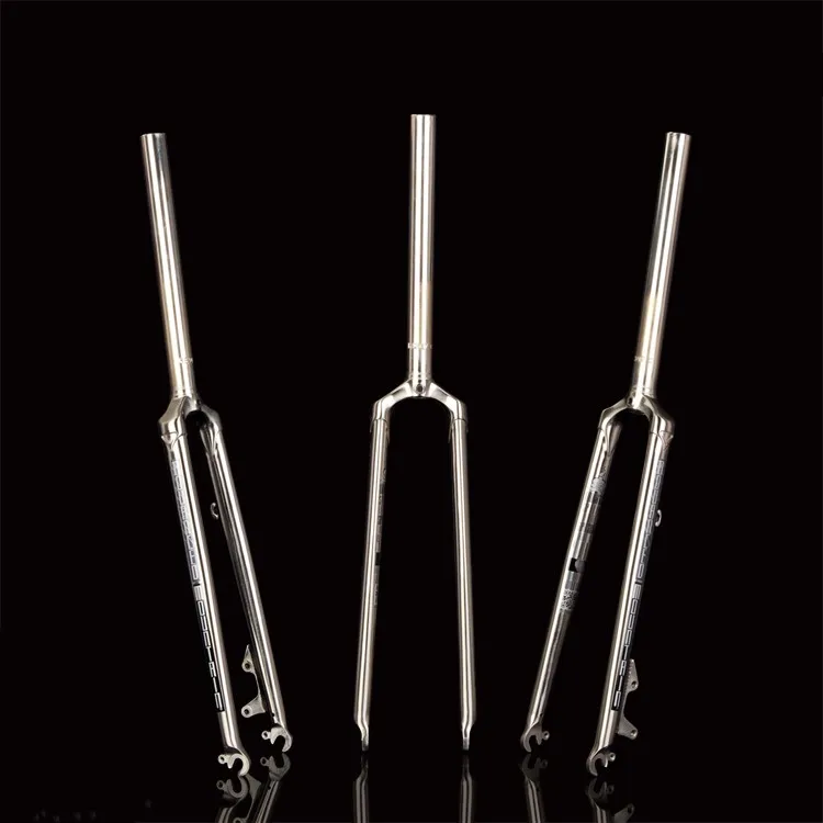 

New AM TG-12 Mtb Fork Cr-Mo Steel Bicycle Fork 26"/ 27.5" Disc Brake Rigid Bike Fork