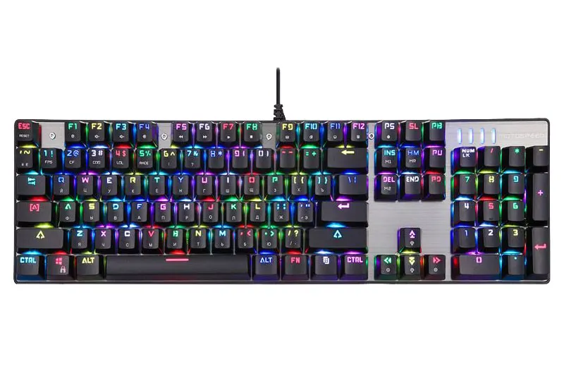 MOTOSPEED CK104 Gaming Keyboard Russian/English Mechanical Keyboard Blue/Red Switch Metal Key LED RGB/Backlit Keyboard for Gamer computer keypad