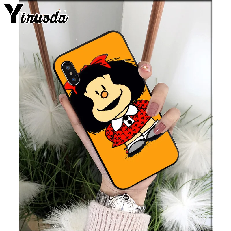 Yinuoda Argentina Quino Mafalda Girl TPU мягкие Аксессуары для телефонов Чехол для iPhone 5 5Sx 6 7 7plus 8 8Plus X XS MAX XR - Цвет: A12