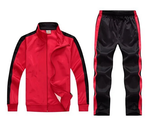 Футбольный тренировочный костюм, мужской футбольный костюм, заказной командный теплый Survete, мужские футболки, топы, штаны, спортивная одежда, одежда для игры - Цвет: Red