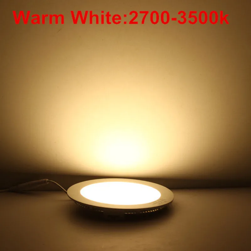 Светодиодный светильник с регулируемой яркостью, 3 Вт, 4 Вт, 6 Вт, 9 Вт, 12 Вт, 15 Вт, 25 Вт, круглый ультратонкий SMD 2835, драйвер питания, потолочные панельные светильники, холодный теплый белый свет - Испускаемый цвет: Warm White