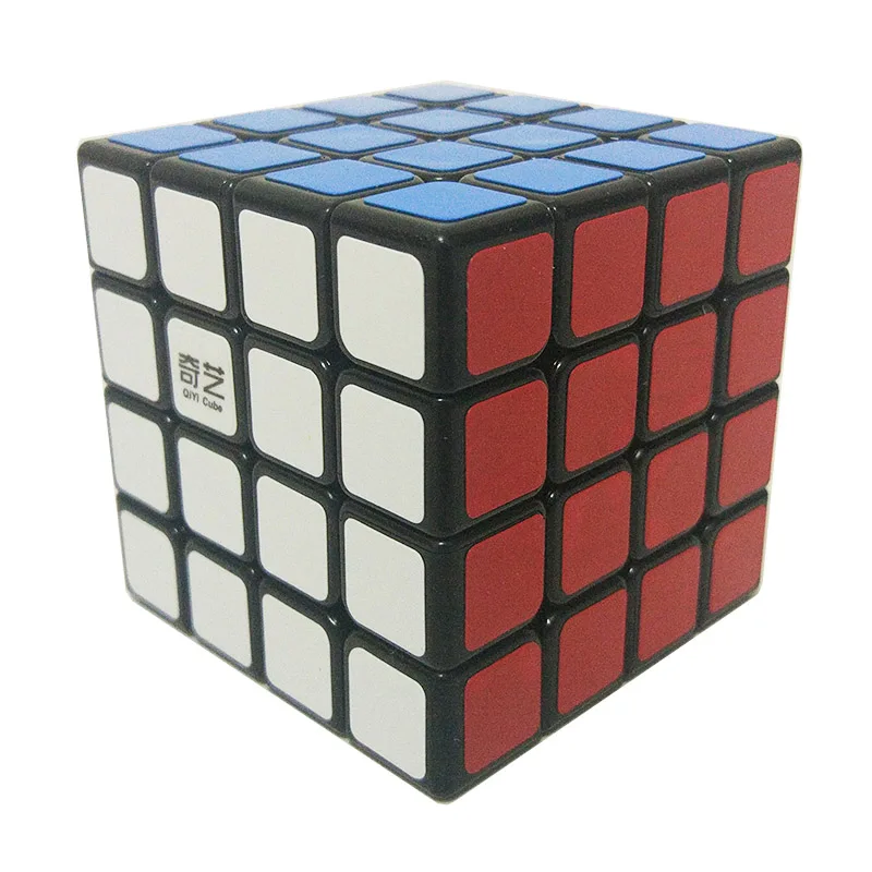 QiYi квадратный магический куб 2x2 3x3 4x4 5x5 6x6 7x7 сплошной белый черный стикер конкурс скоростной куб головоломка для детей начинающих - Цвет: 4x4 black
