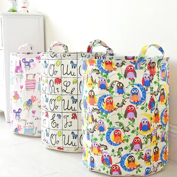 

2018 Hot Sale Household Storage Boxes Folding Waterproof Laundry Basket Baby Toys Storage Bag Underwear Hang Storage Basket