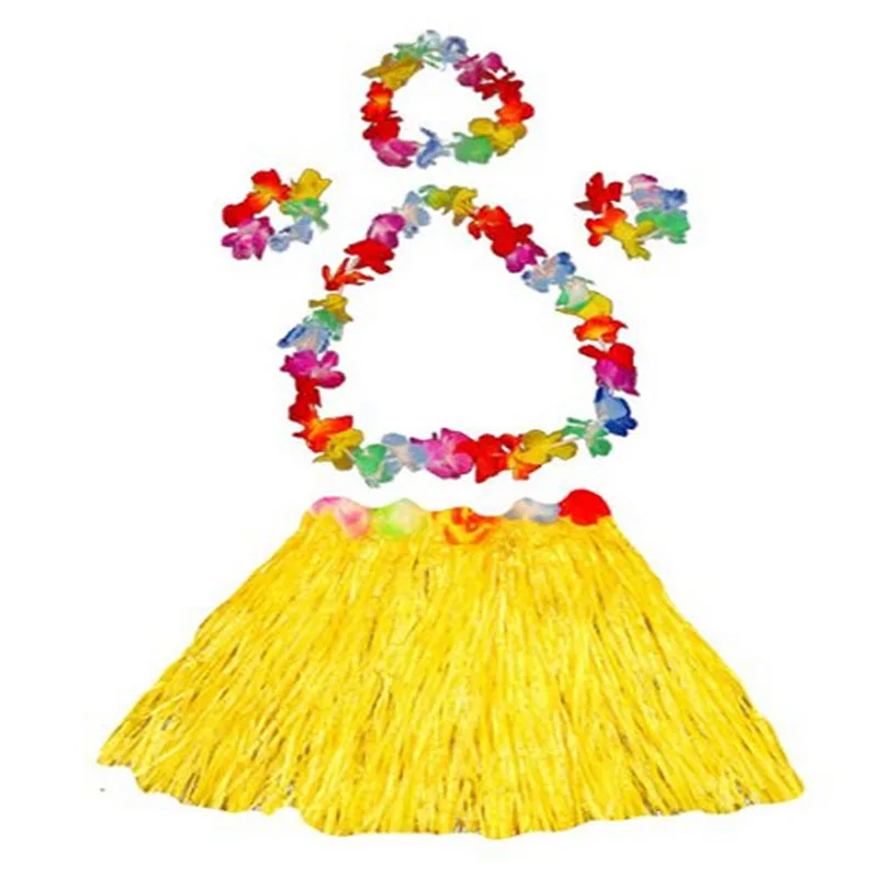 5pcs/set luau hula skirts Plastic Fibers Kids Grass Skirts Hula Skirt
