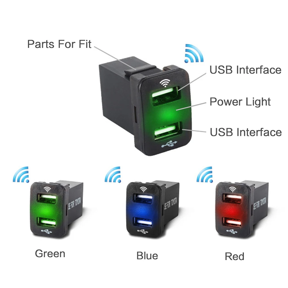 12 V-24 V Bluetooth гнезда прикуривателя Мощность адаптор для автомобиля с двумя портами USB разъем для автомобилей toyota