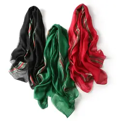 2019 женские роскошные брендовые простые Цветочный шелковый шарф летние женские дизайнерские дамские шали для женщин весенний клетчатый
