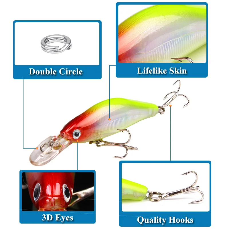 Fishing Lure Hard Bait 5 Color Translucent Bait 8.5cm/11.4g Laser Minnow Suspension Plastic Lure Bait Fishing Bait jooyoo