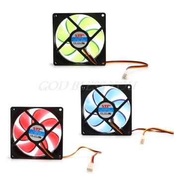 

LED Light 3 pin 90mm PC Desktop Computer Case Cooling Cooler Fan Low Noise 9025
