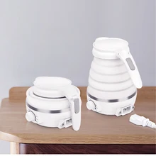 Портативный складной дорожный Электрический чайник небольшой емкости силиконовый домашний чайник бойлер для воды походный чайник с универсальной вилкой