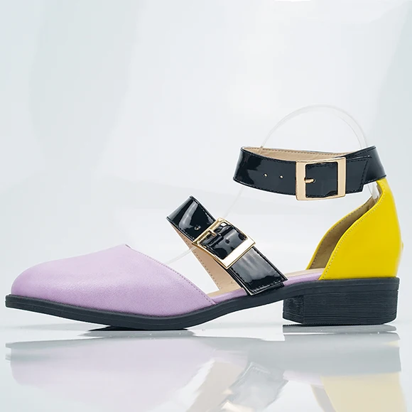 Женские босоножки; Новая женская обувь; женские летние удобные сандалии с пряжкой на ремешке; женские сандалии на плоской подошве без застежки - Цвет: Yellow and Pink