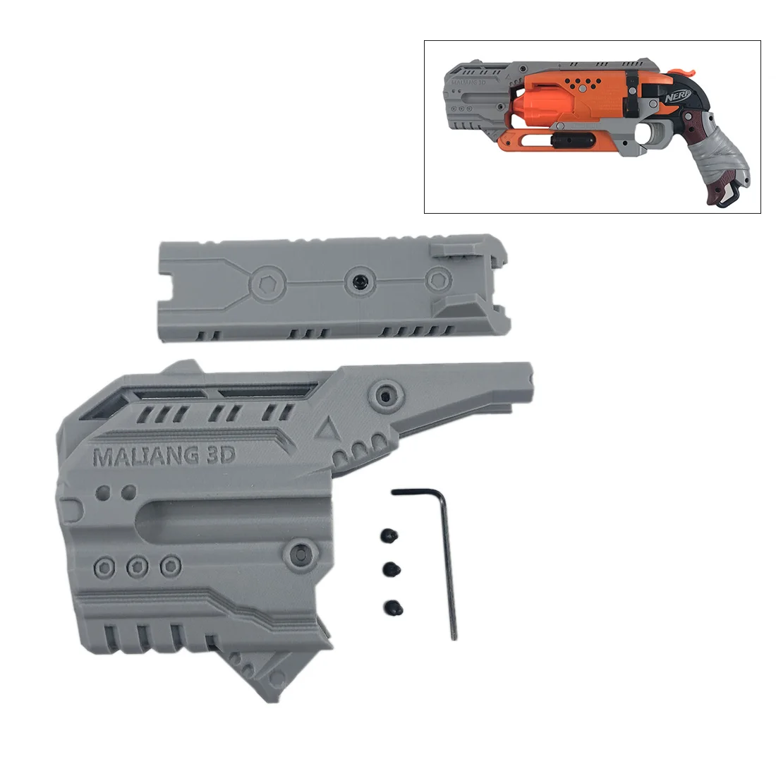 

ML for Nerf Blaster 3D Printing N-3 Kit for Nerf Zombie Strike Hammershot Blaster Modification Upgrade - Grey