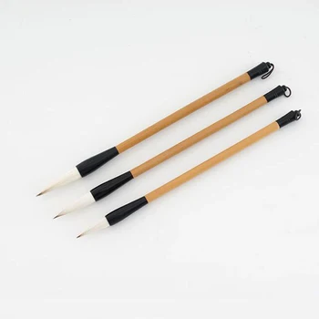 

3 pieces Chinese calligraphy brush pen wool and wolf hair writing brushes Large Medium Small writing brush sets for drawing