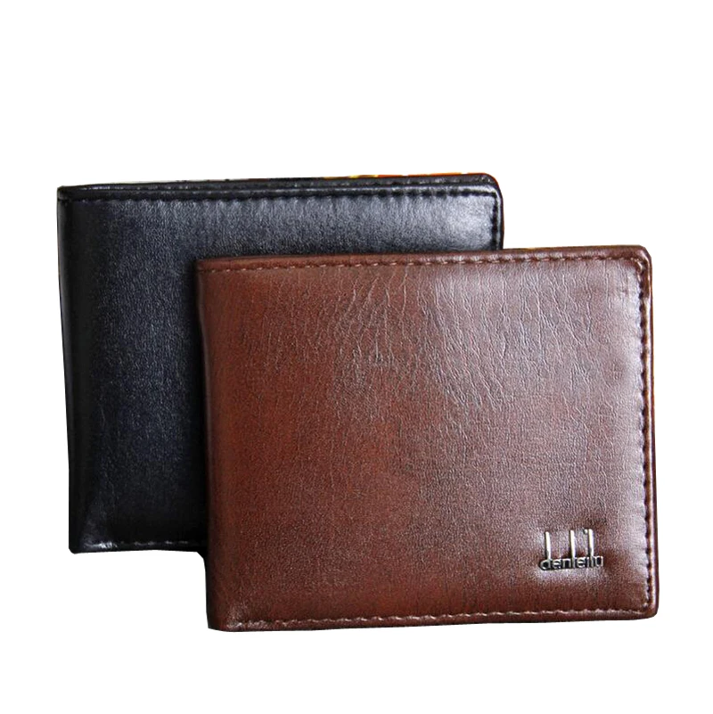 2016 Hot Sale New Style Men Wallets Quality Soft PU Leather Black Brown Casual Business Card Holder Purse Wallet Free shipping
