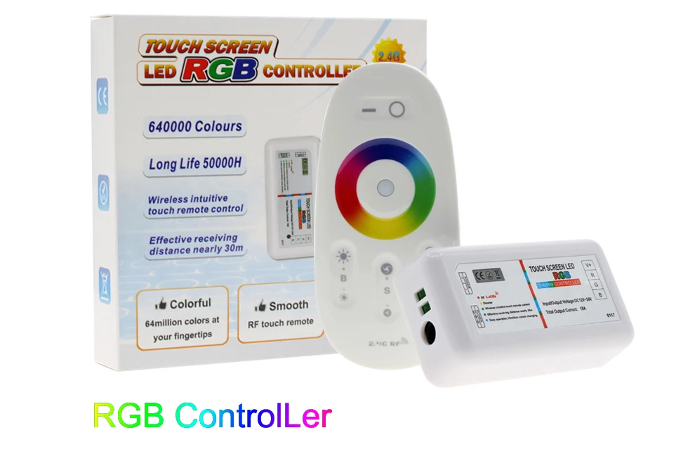 Tela de Toque Controlador com Controle Remoto para Rgb Conduziu a Luz de Tira 2.4g sem Fio Rgbw Controlador Dc12-24v rf Rgbww 5050 Rgb - Led 3 Tela de toque rgb rgbw led controlador