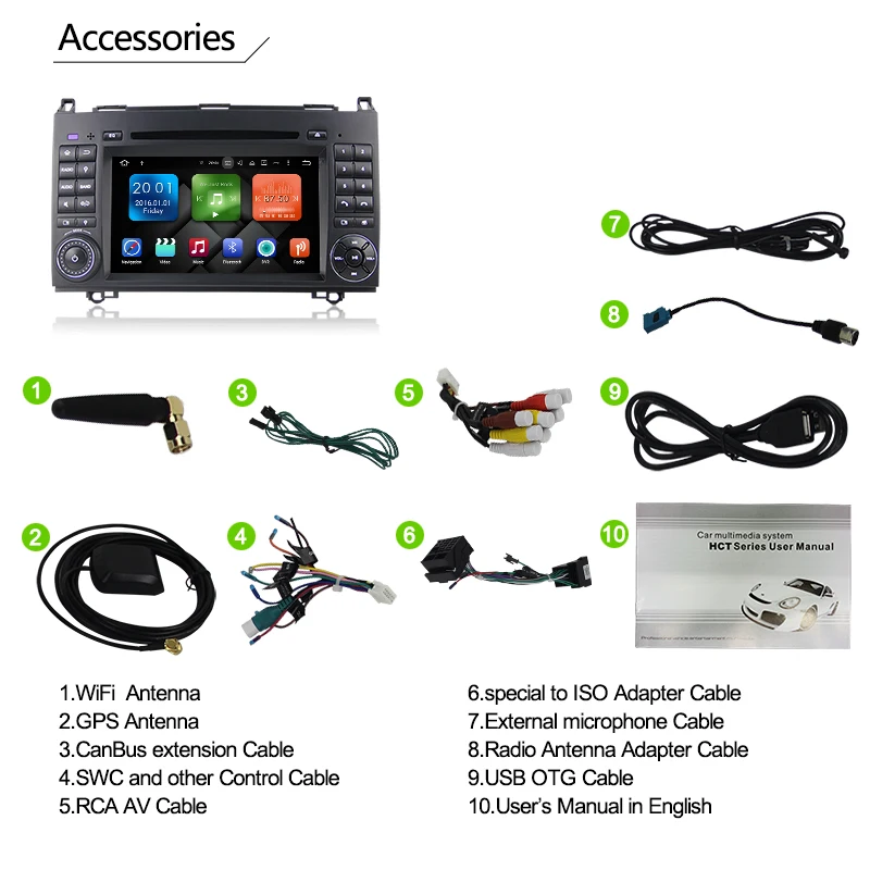 Sale 1024X600 Android 6.0.2 Octa Core Car DVD For Mercedes Benz Sprinter W169 W245 W906 Viano Vito W639 3G WIFI GPS Navigation Radio 22