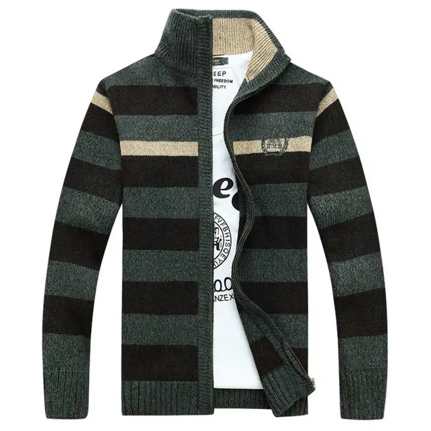 plus size mens sweaters men thick long sleeve preppy style cardigan