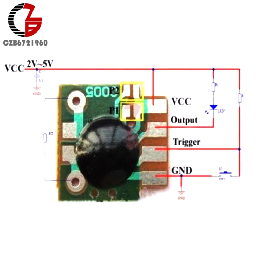 5 шт. Multifunction Delay Trigger чип время задержки релейный модуль IC синхронизации 2 S-В 1000 h DC 5 В