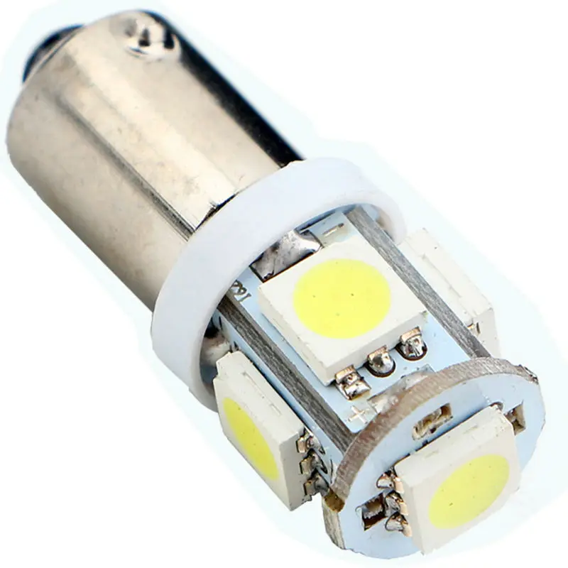 50 шт. BA9S Автомобильный светодиодный светильник T4W T11 5050 5 SMD внутренние лампы DC 12 В 24