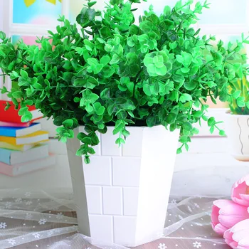 Top Quality Green LeavesSpring 1 Bouquet Artificial Flowers Vivid Fake Leaf Wedding Decoration Home Party Supplies