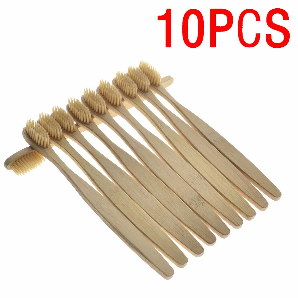 

10Pc Oral Care Durable Toothbrush Bamboo Environmental Soft Teeth Brushes
