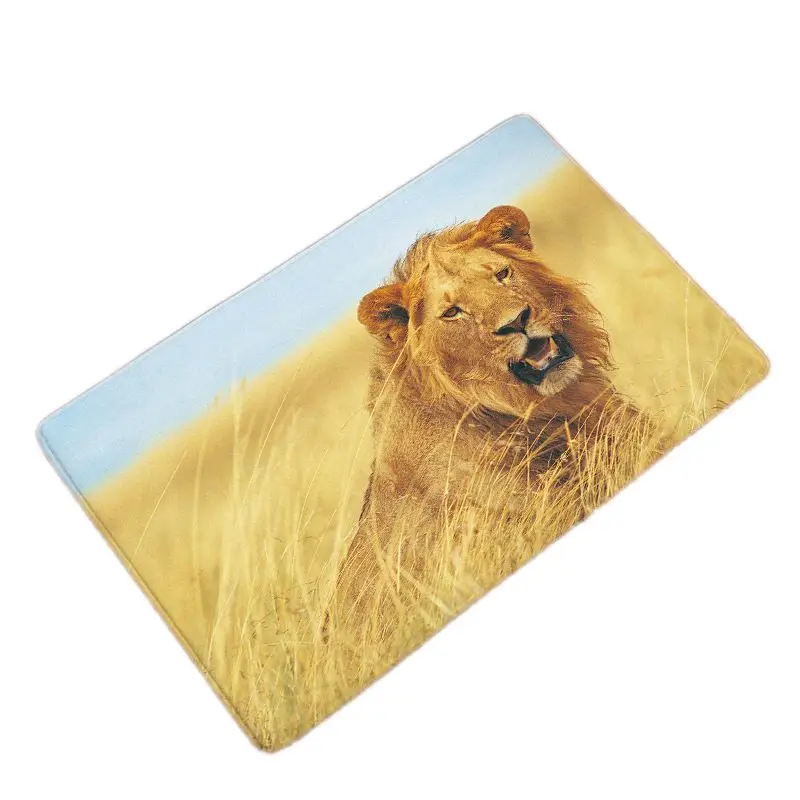 40x60cm/50x80cm Lion Print Mats Flannel Livingroom Carpets Anti-slip Bathroom Floor Kitchen Soft Rugs Doormat | Дом и сад