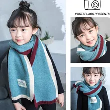Новое поступление, зимний шарф для маленьких мальчиков и девочек, Корейская шерсть, вязаные шарфы, шали, толстые теплые хомуты с воротником, зимние шарфы, палантины