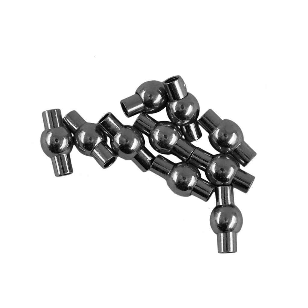 10Pcs Barrel Magnetic Clasps Glue-in Ends Jewelry DIY Making Findings Black